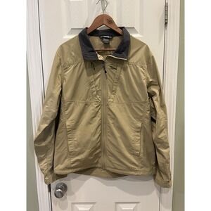 Exofficio Full Zip Mock Neck Hiking Travel Jacket Men's M‎ Tan 15 Liner Pockets